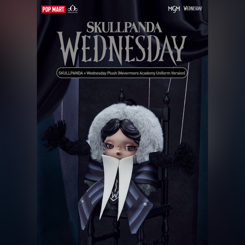 Skullpanda Wednesday Nevermore Academy Plush Pendant